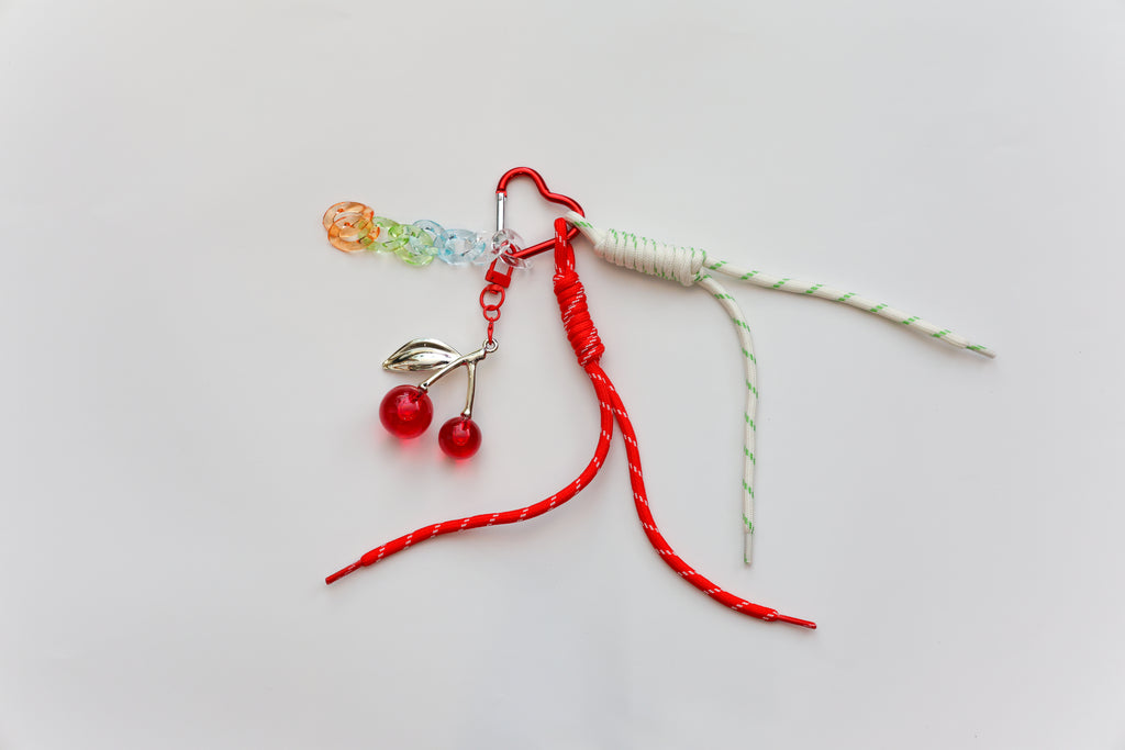 Red Silver/Pearl Keychain