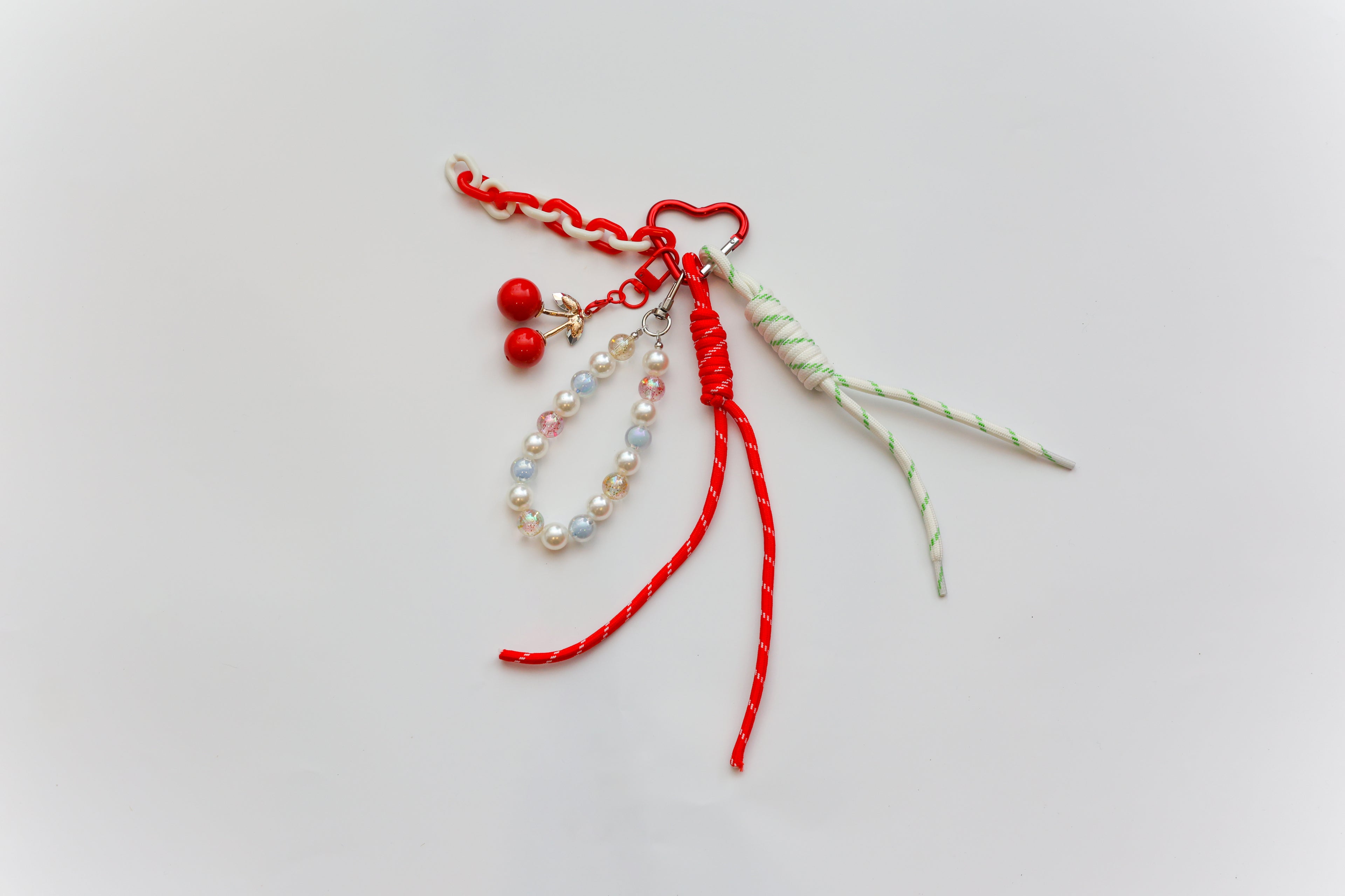 Red Silver/Pearl Keychain