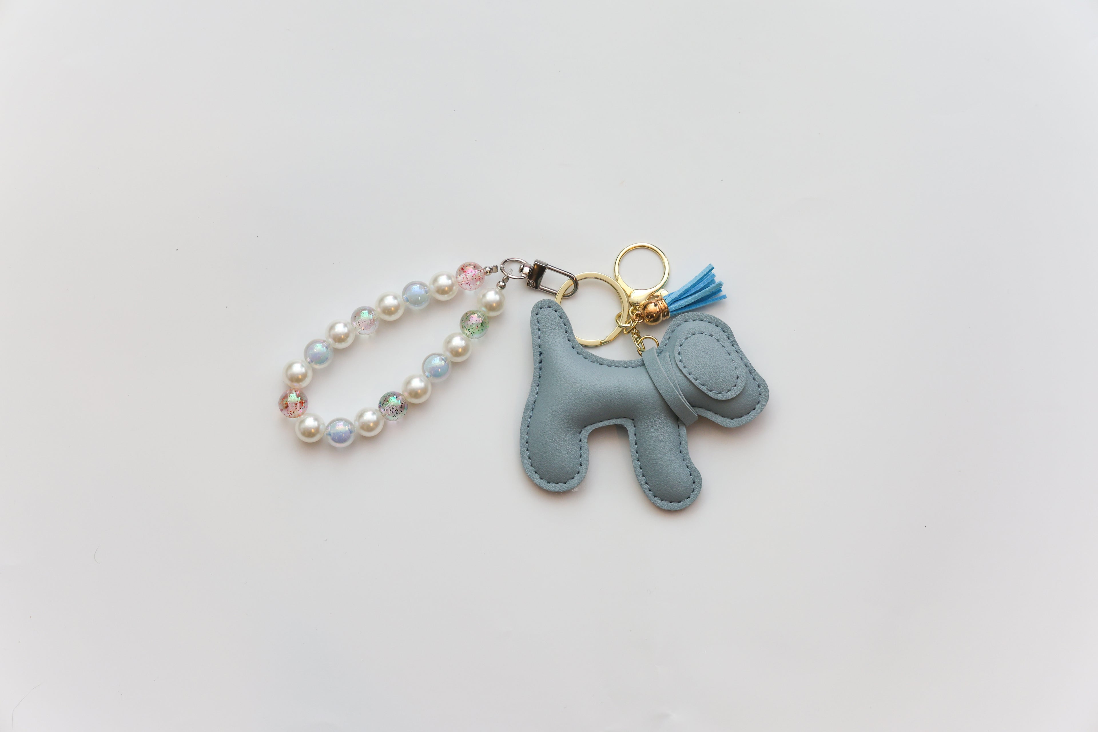 Pink/Blue Puppy Keychain