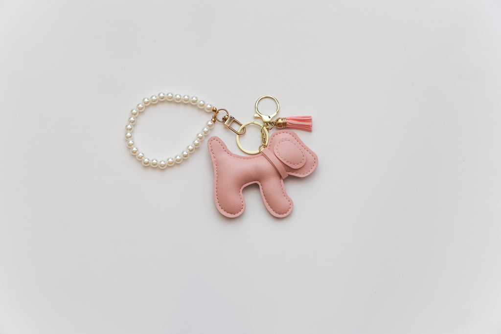 Pink/Blue Puppy Keychain