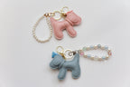 Pink/Blue Puppy Keychain