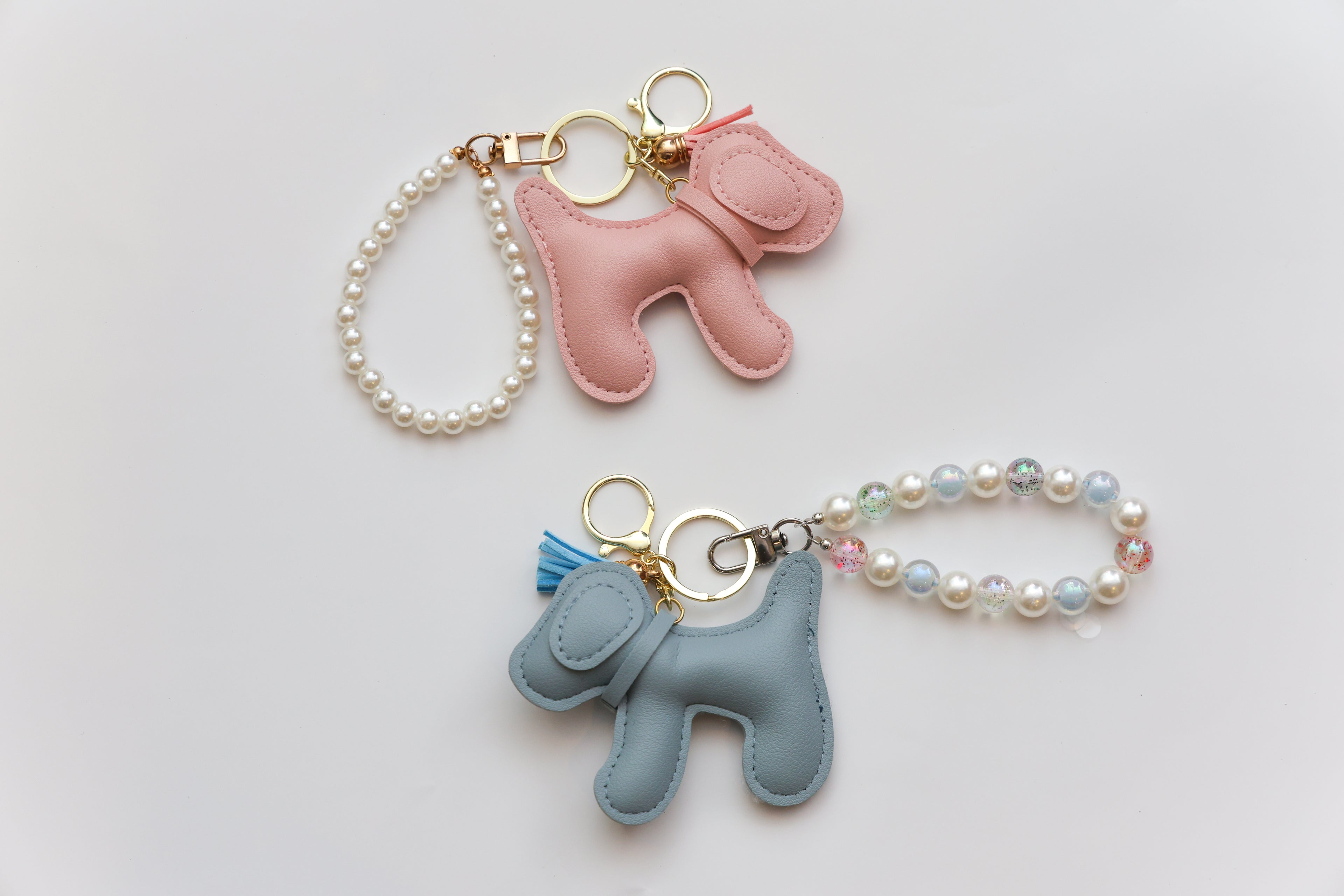 Pink/Blue Puppy Keychain